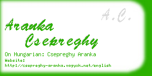 aranka csepreghy business card